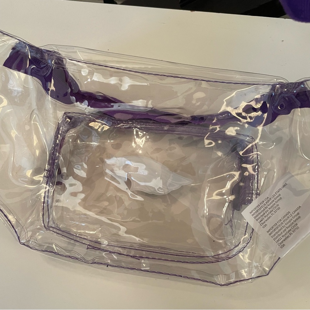 Clear and Purple Stadium Approved Fanny Pack Bag-UW Whitewater - Picture 4 of 8